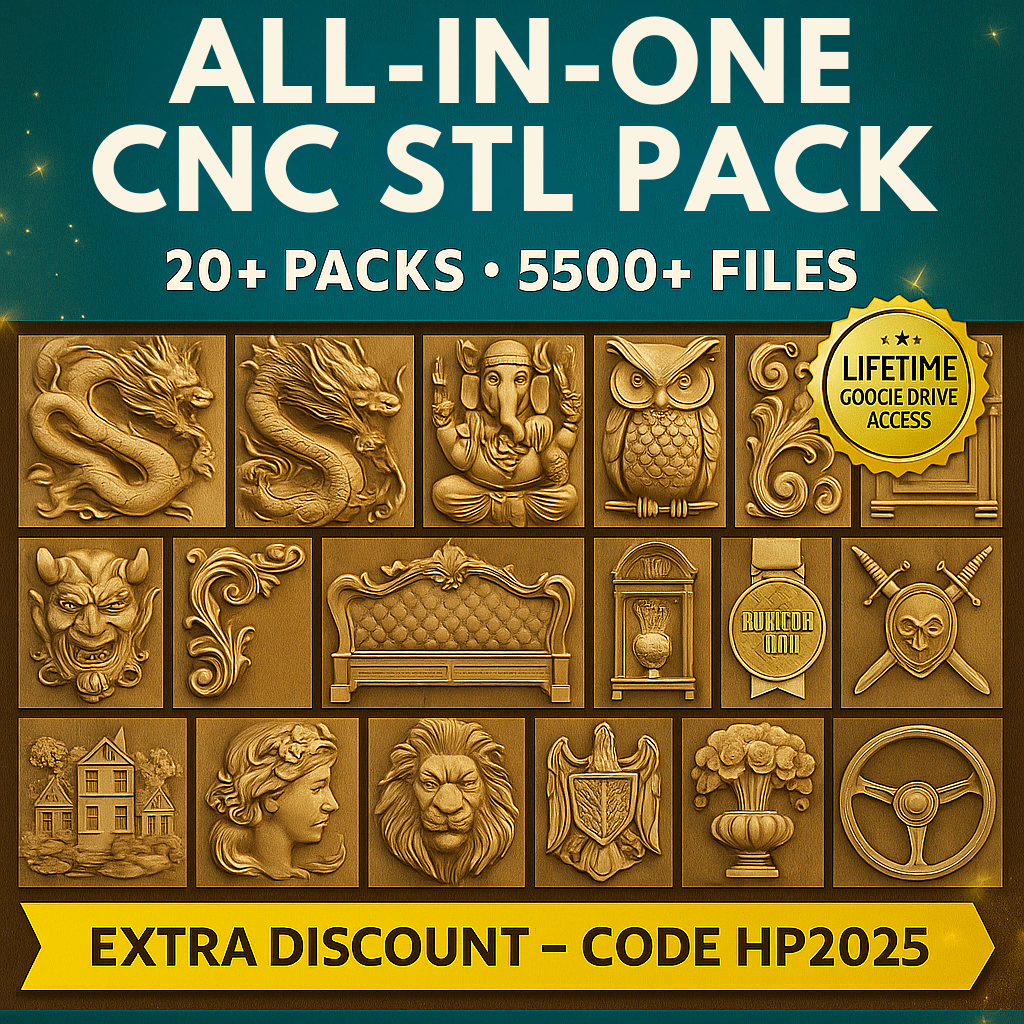 All-in-One 3D CNC Router STL Pack