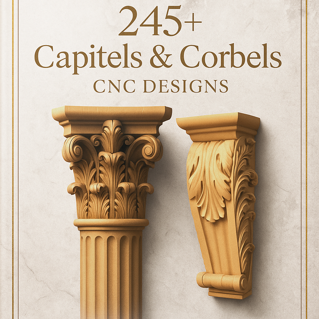capital stl, corbel stl, cnc column, cnc architecture, wood corbels, 3d corbel designs, classic stl, roman cnc, cnc crown molding, baroque capital, column head stl, cnc ornament, architectural stl pack, cnc building decor, cnc historic style