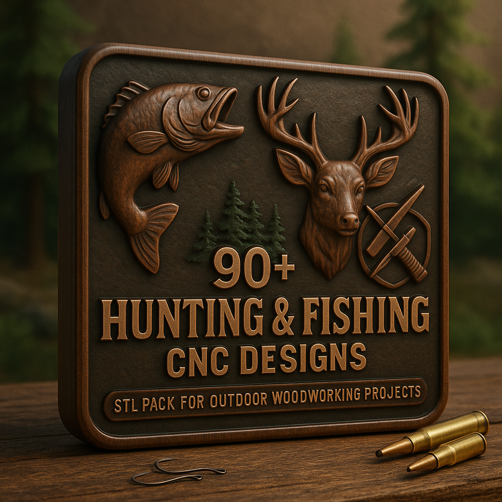 hunting stl, fishing cnc files, deer stl design, fish cnc relief, outdoor cnc pack, wildlife carving stl, rifle stl, angler cnc design, duck hunting stl, cnc hunting decor, cnc fishing wall art, cnc animal stl, fisherman gift stl, 3d hunting cnc, rustic wood carving