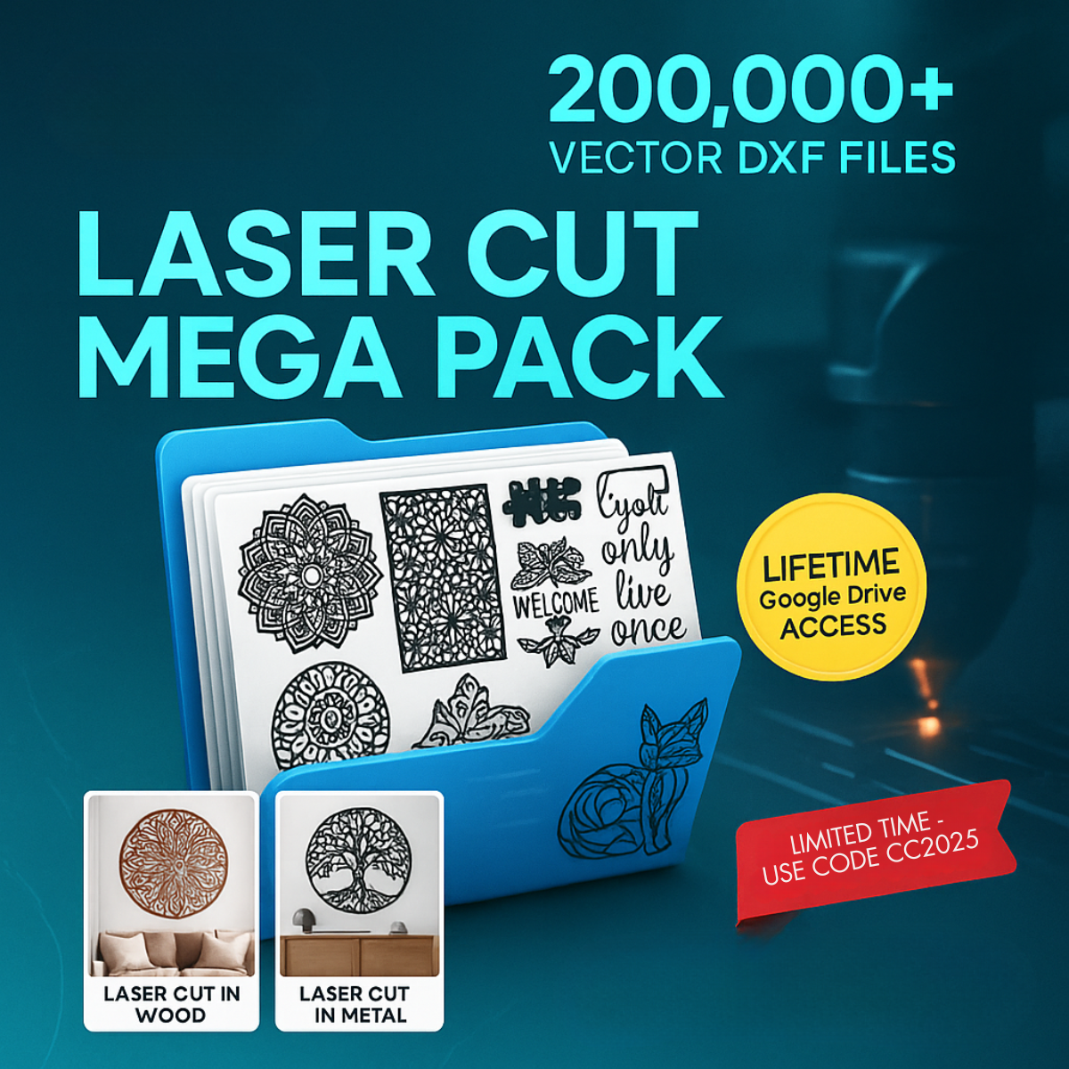 Laser Cut Files, DXF Vectors, Laser CNC Vectors, 2D CNC Files, 3D CNC Vectors, Vector Mega Pack, DXF File Bundle, Laser Cut Pack, Home Decor Vectors, Puzzle DXF Files, Ornamental DXF, Mandala Vectors, Sign Design Files, Laser Templates, CNC Vector Bundle, Instant Download DXF, Google Drive Vectors, Lifetime Access DXF, One-Time Purchase, CC2025 Code, Limited Time Offer, Laser Craft Pack, Precision Vectors, Maker DXF Files, Workshop Vectors, Digital Download Pack, Craft DXF Files, Laser Cut Mega Pack, CNC Te
