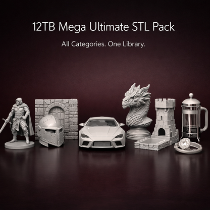 MEGA ULTIMATE STL PACK – 12TB of Premium 3D Printing Files