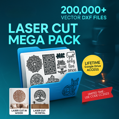 Laser Cut Files, DXF Vectors, Laser CNC Vectors, 2D CNC Files, 3D CNC Vectors, Vector Mega Pack, DXF File Bundle, Laser Cut Pack, Home Decor Vectors, Puzzle DXF Files, Ornamental DXF, Mandala Vectors, Sign Design Files, Laser Templates, CNC Vector Bundle, Instant Download DXF, Google Drive Vectors, Lifetime Access DXF, One-Time Purchase, CC2025 Code, Limited Time Offer, Laser Craft Pack, Precision Vectors, Maker DXF Files, Workshop Vectors, Digital Download Pack, Craft DXF Files, Laser Cut Mega Pack, CNC Te