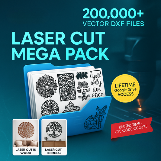 Laser Cut Files, DXF Vectors, Laser CNC Vectors, 2D CNC Files, 3D CNC Vectors, Vector Mega Pack, DXF File Bundle, Laser Cut Pack, Home Decor Vectors, Puzzle DXF Files, Ornamental DXF, Mandala Vectors, Sign Design Files, Laser Templates, CNC Vector Bundle, Instant Download DXF, Google Drive Vectors, Lifetime Access DXF, One-Time Purchase, CC2025 Code, Limited Time Offer, Laser Craft Pack, Precision Vectors, Maker DXF Files, Workshop Vectors, Digital Download Pack, Craft DXF Files, Laser Cut Mega Pack, CNC Te
